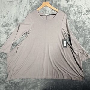 Bryn Walker Womens Nahla Tunic Dress S Taupe Organic Bamboo Cotton Pockets